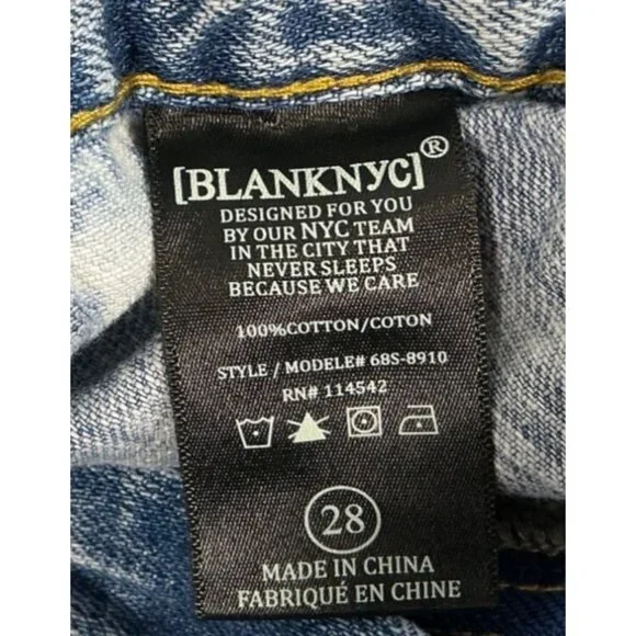 BLANK NYC High-Waist Light Blue Acid Wash Denim Paperbag Shorts Tie Belt Size 28 - Picture 11 of 14